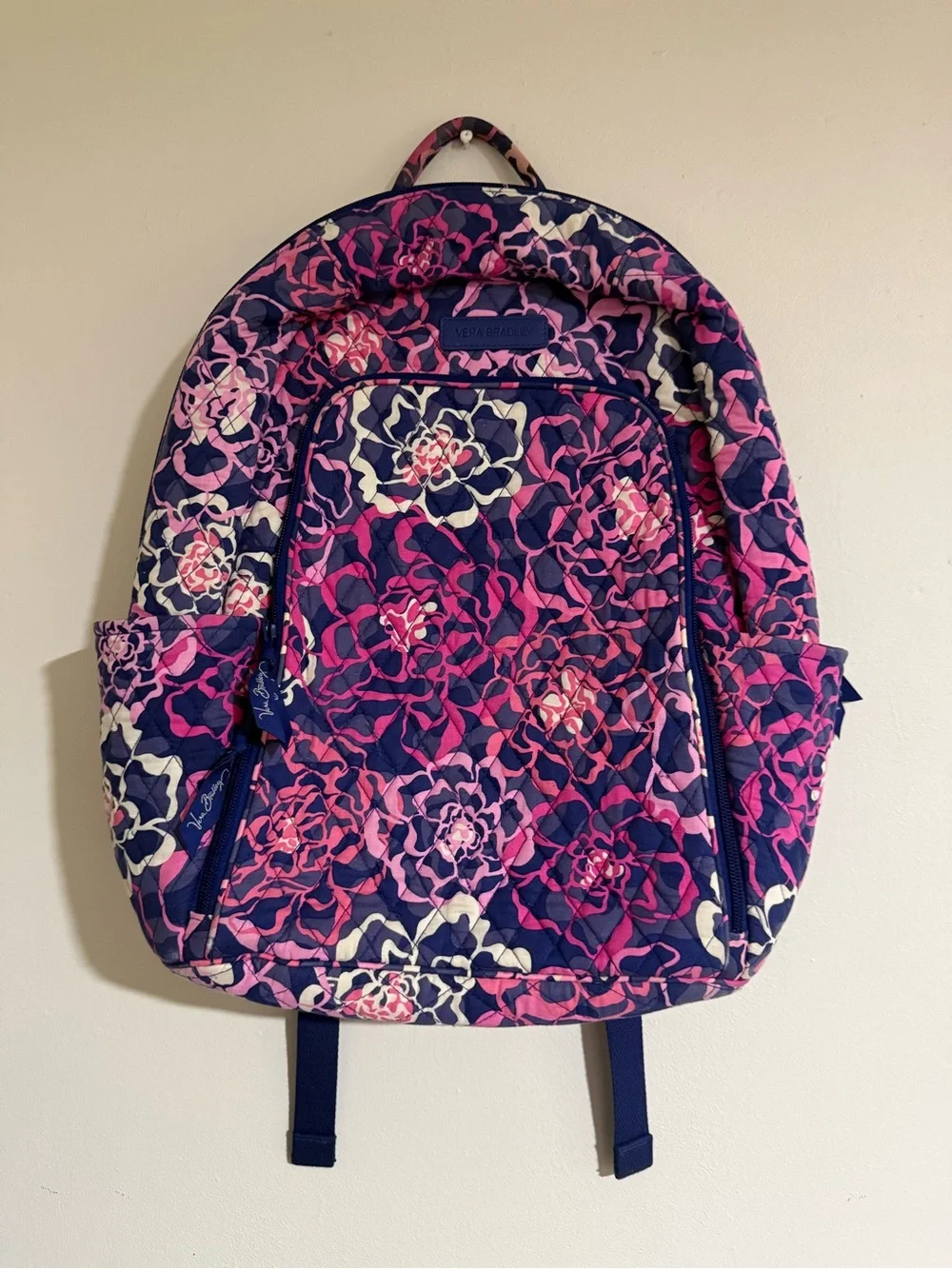Vera Bradley Navy Pink Floral Quilted Backpack